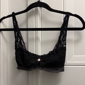 Free People Elegant Black Lace Bralette